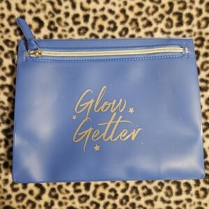 Glow Getter Blue Zippered Oversized Makeup Cosmetic Pouch Bag, 100% EVA, NWOT